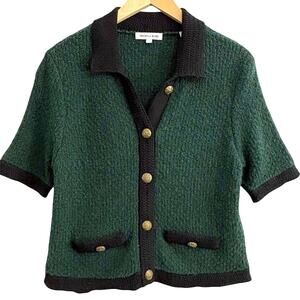 Veronica Beard Green and Black Cardigan